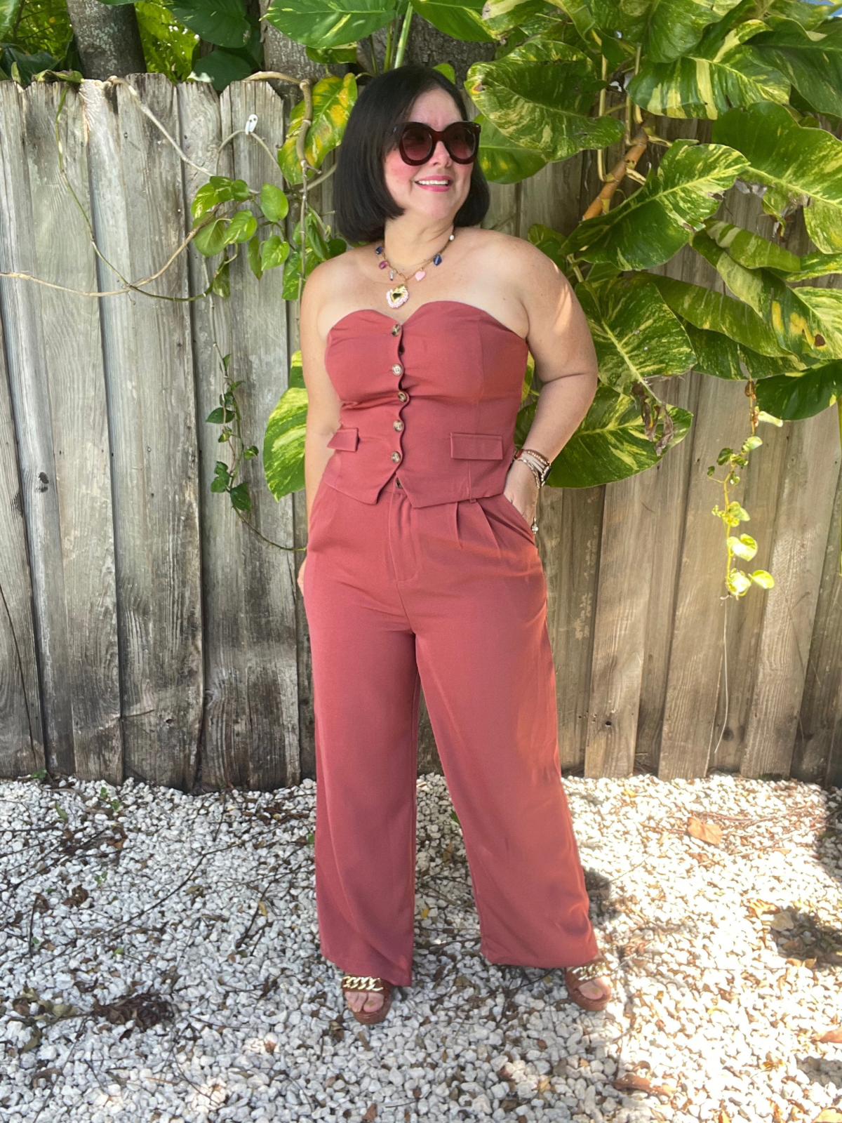 Polished Presence Crop Top And Wide Leg Pants Set