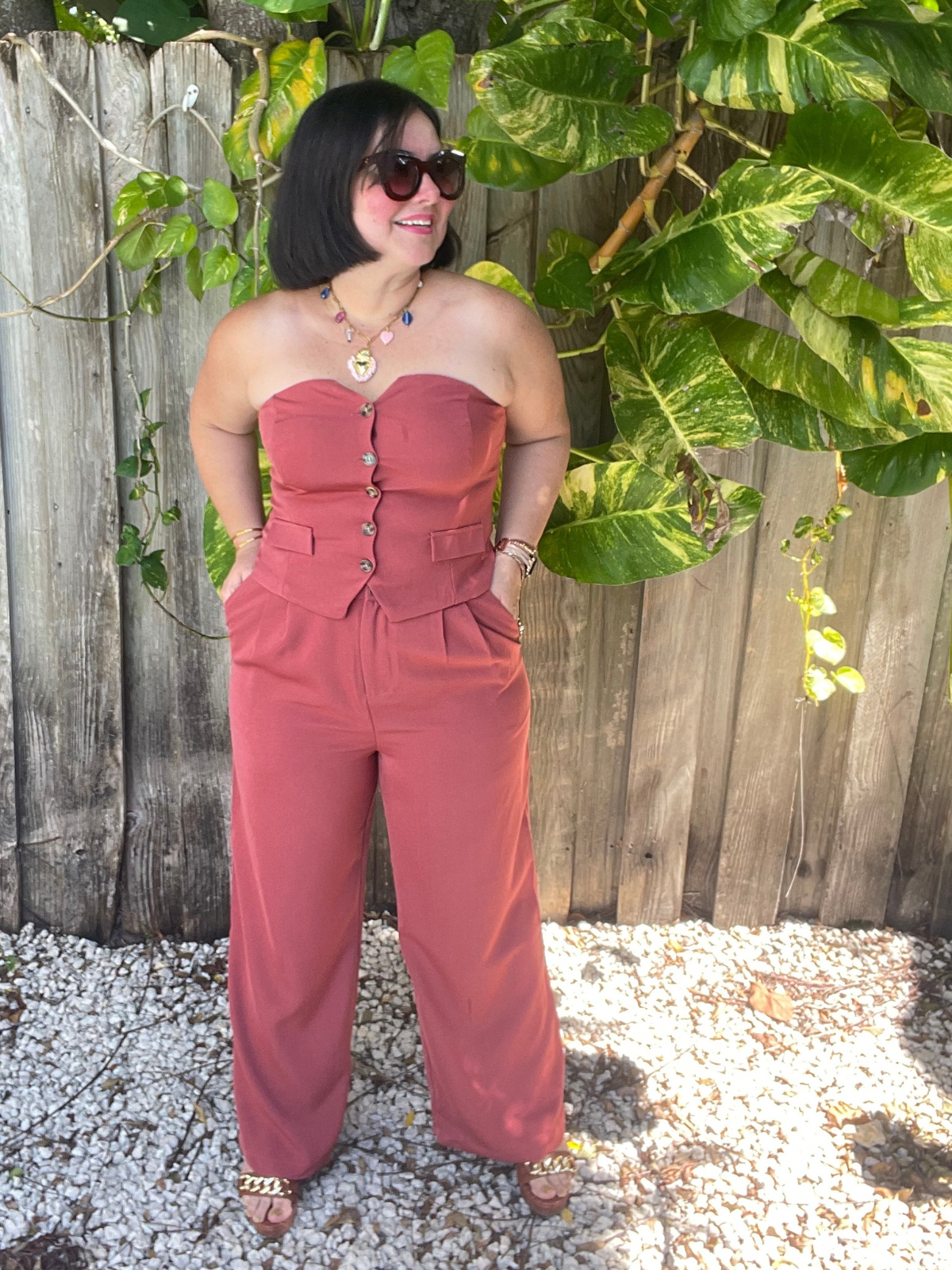 Polished Presence Crop Top And Wide Leg Pants Set