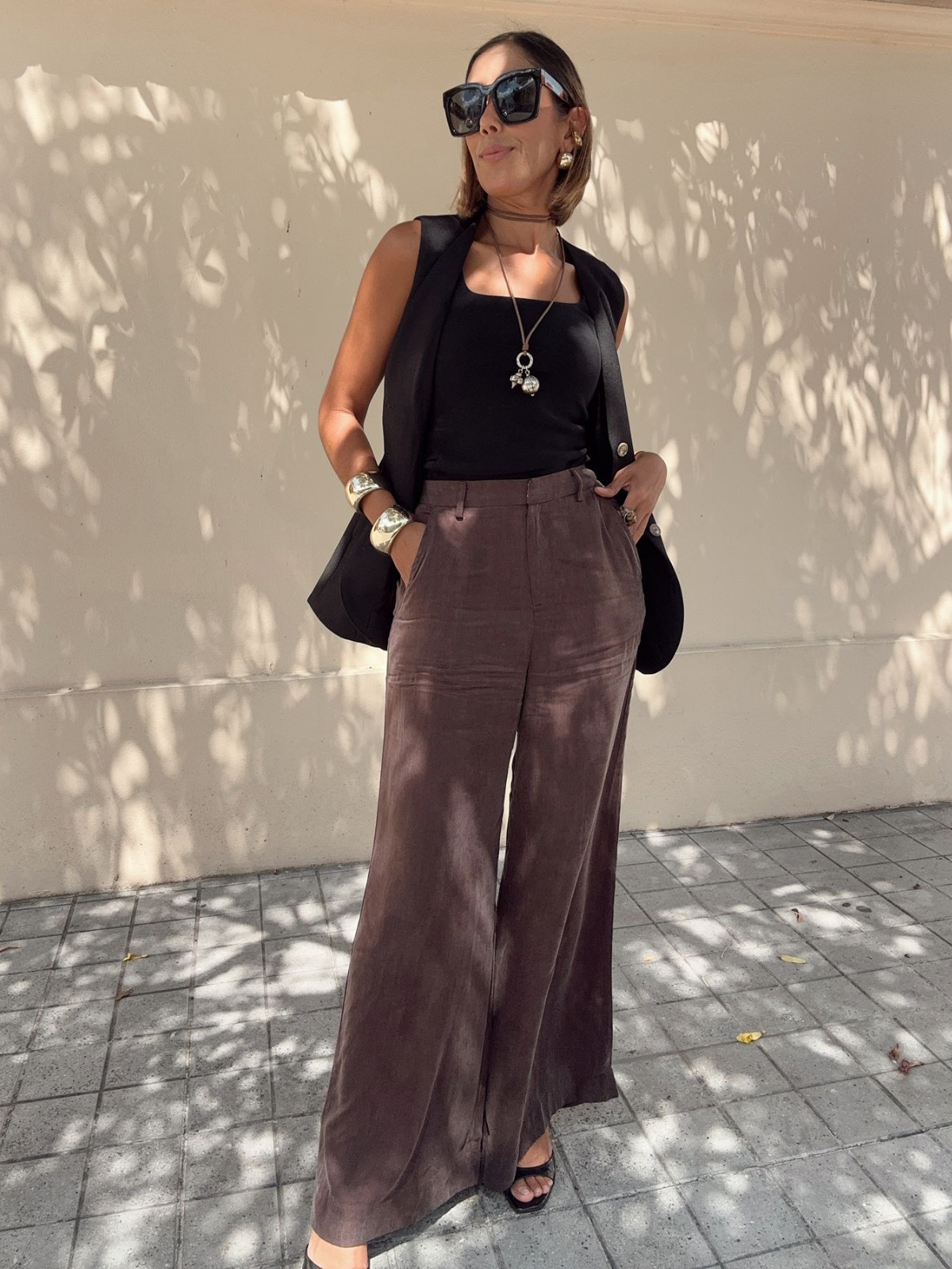 Mocha Flow Wide Leg Pants