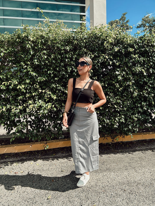 Must Be Nice Cargo Midi Skirt