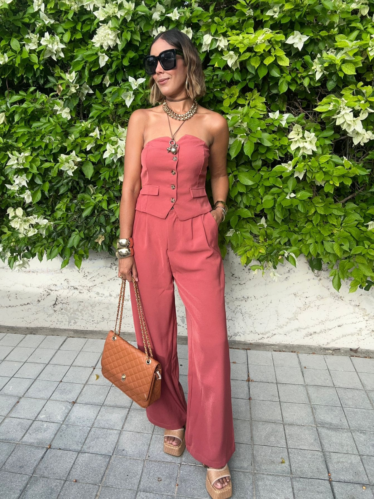 Polished Presence Crop Top And Wide Leg Pants Set