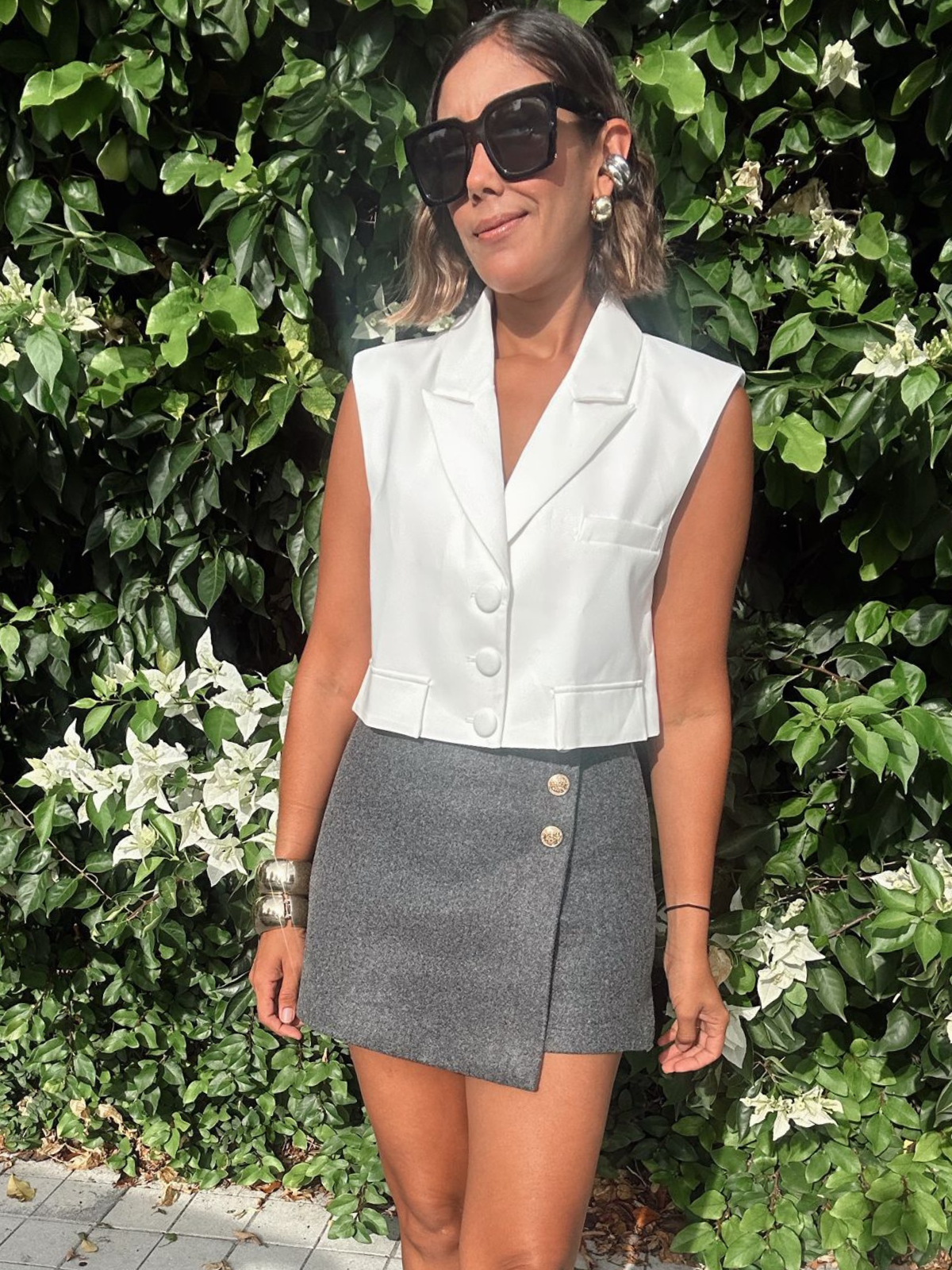 Manhattan Button Detail Skort