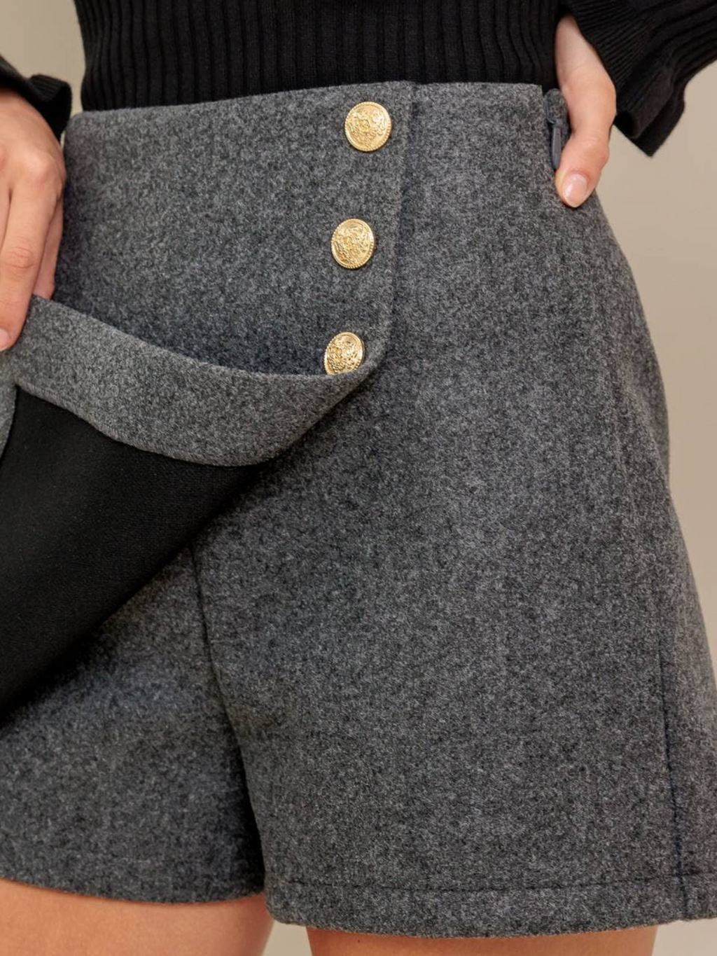 Manhattan Button Detail Skort