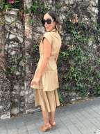 The Intentional Style Midi Dress W/buckle Belt