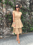 The Intentional Style Midi Dress W/buckle Belt