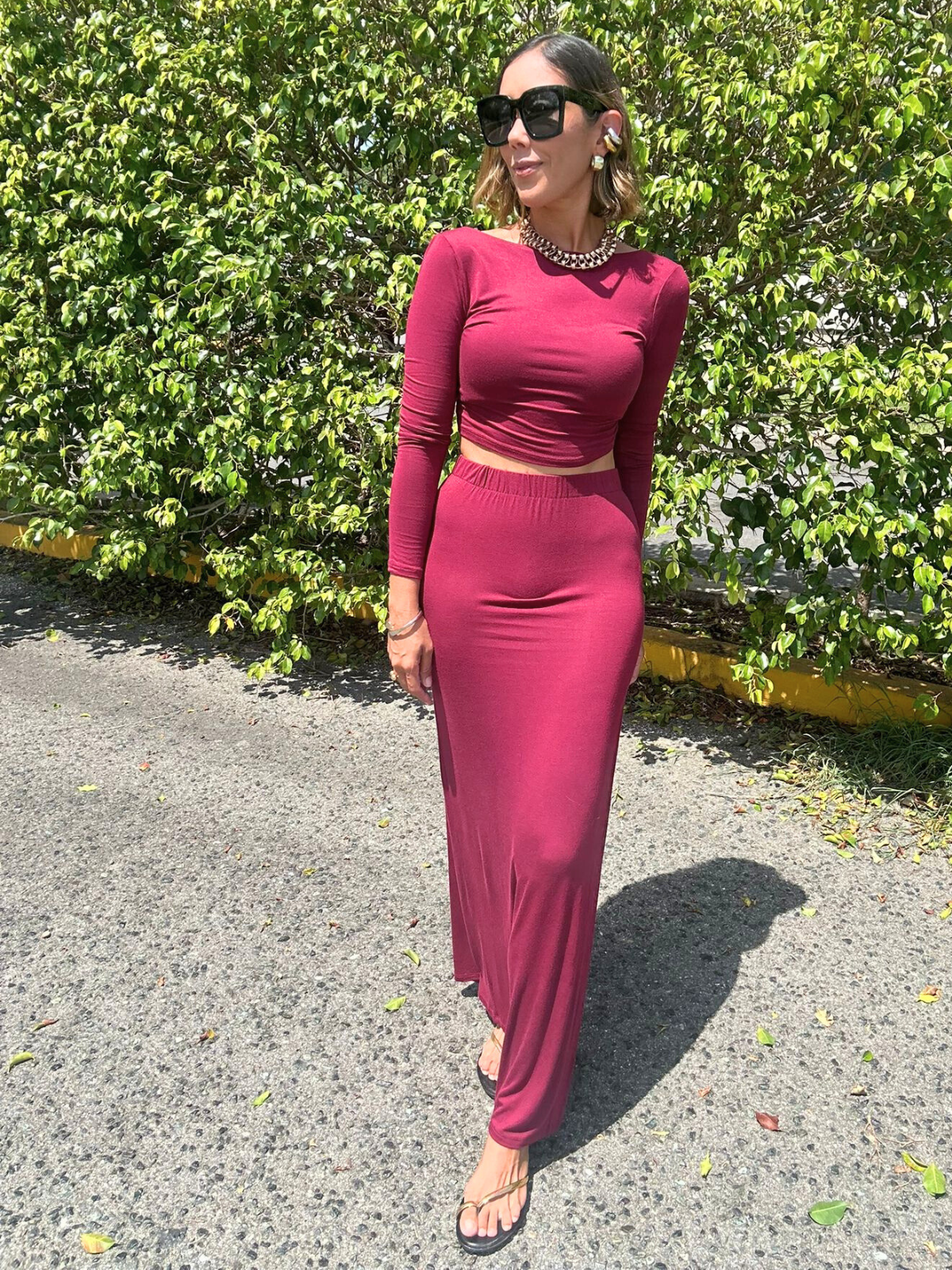 Midnight Kiss Crop Top and Maxi Skirt Set