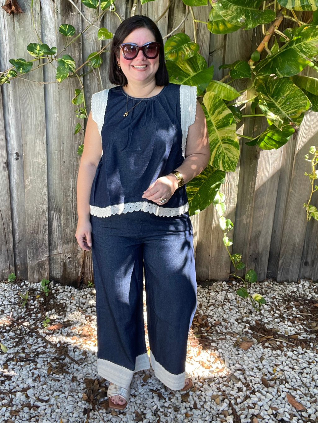 Edge of Grace Denim Top and Pants Set