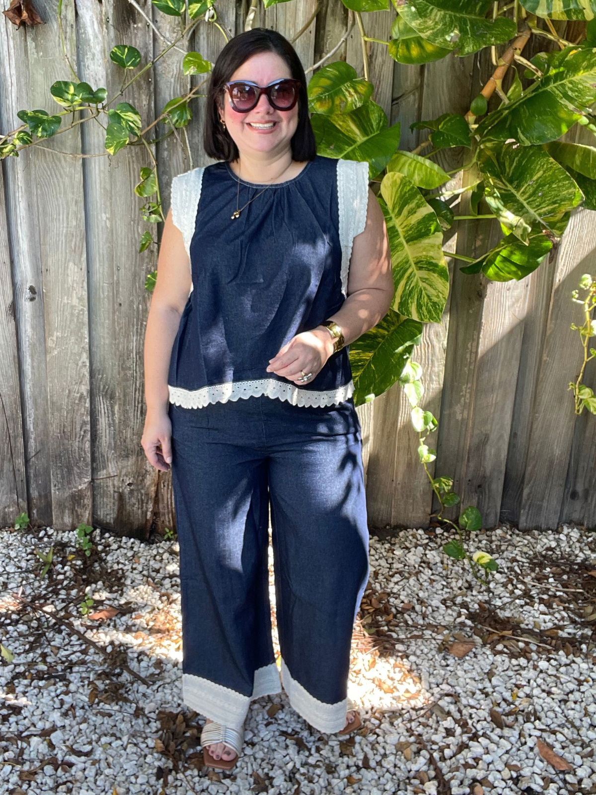 Edge of Grace Denim Top and Pants Set