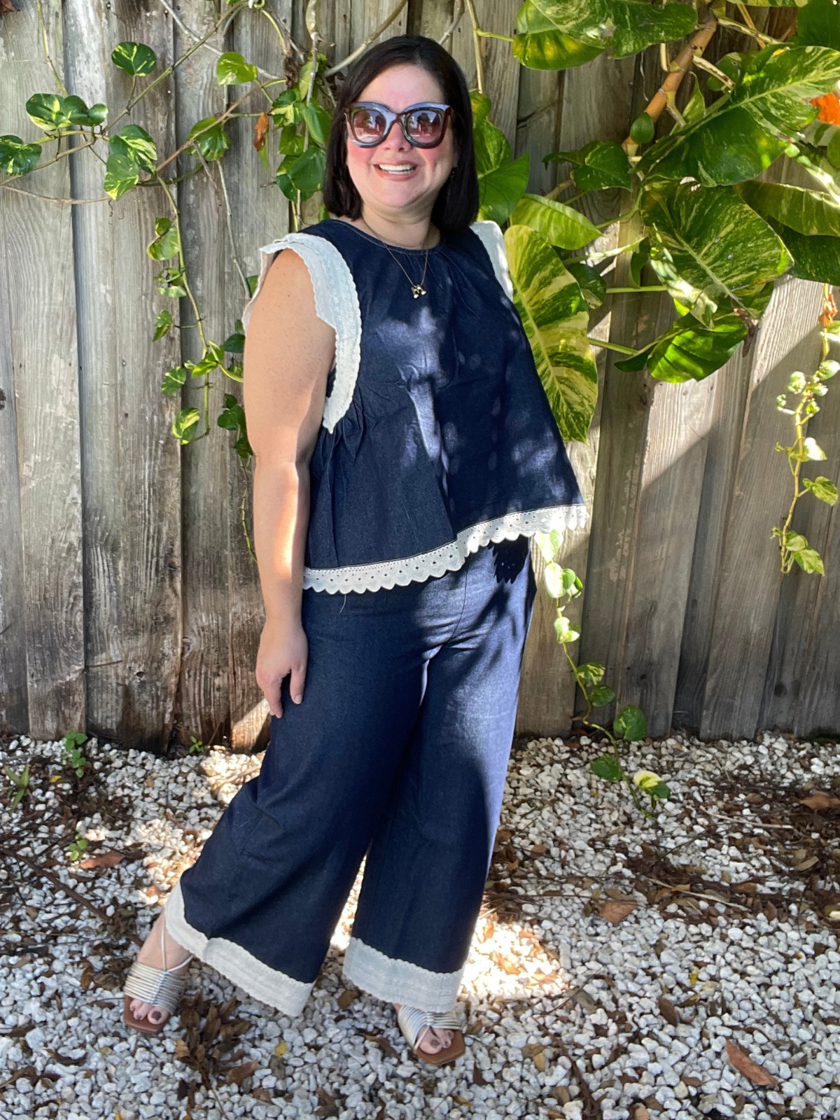 Edge of Grace Denim Top and Pants Set