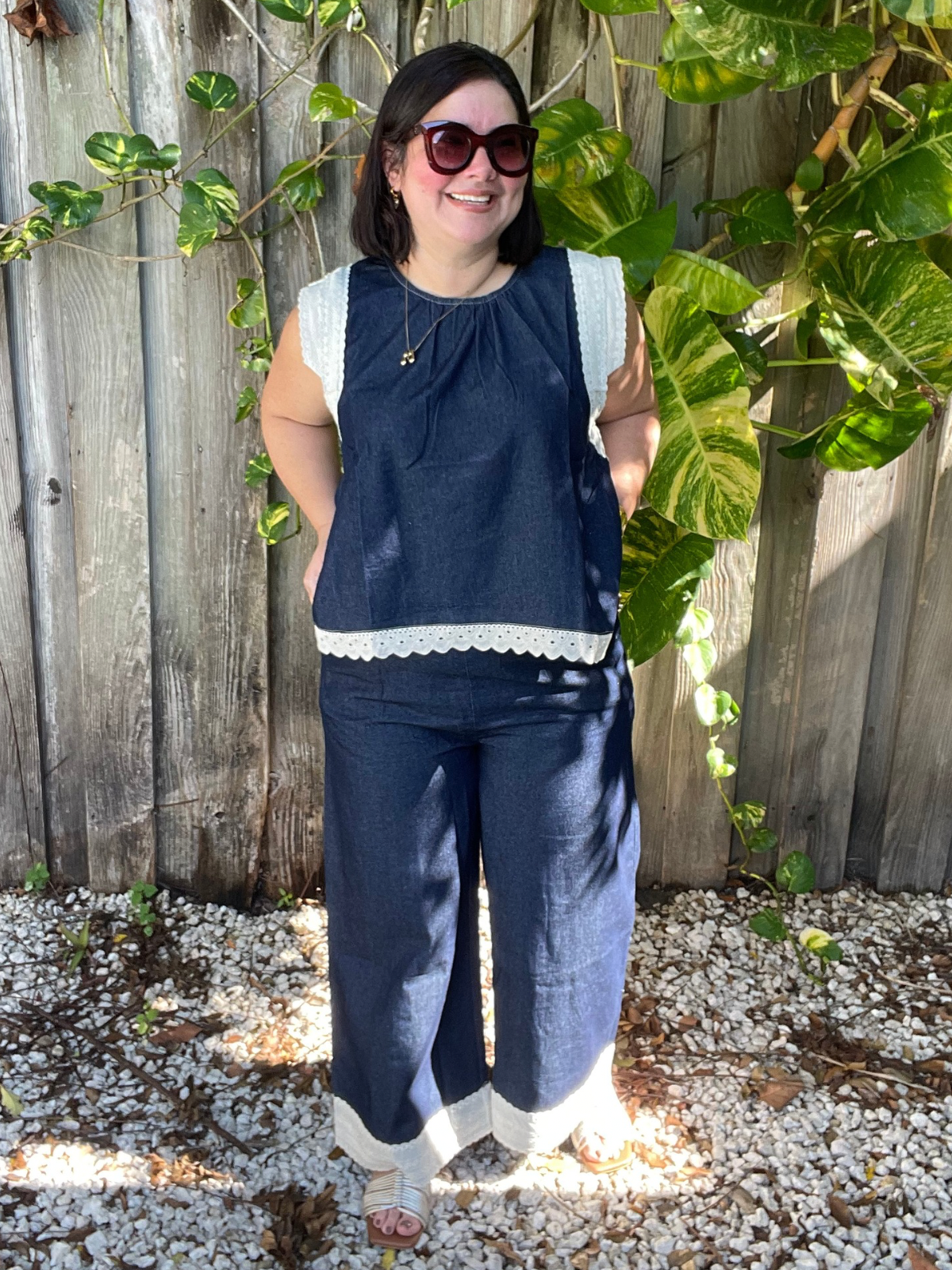 Edge of Grace Denim Top and Pants Set