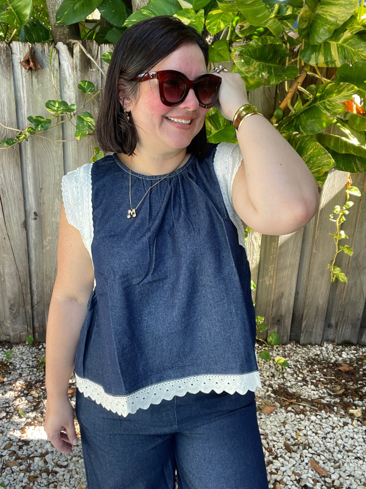 Edge of Grace Denim Top and Pants Set