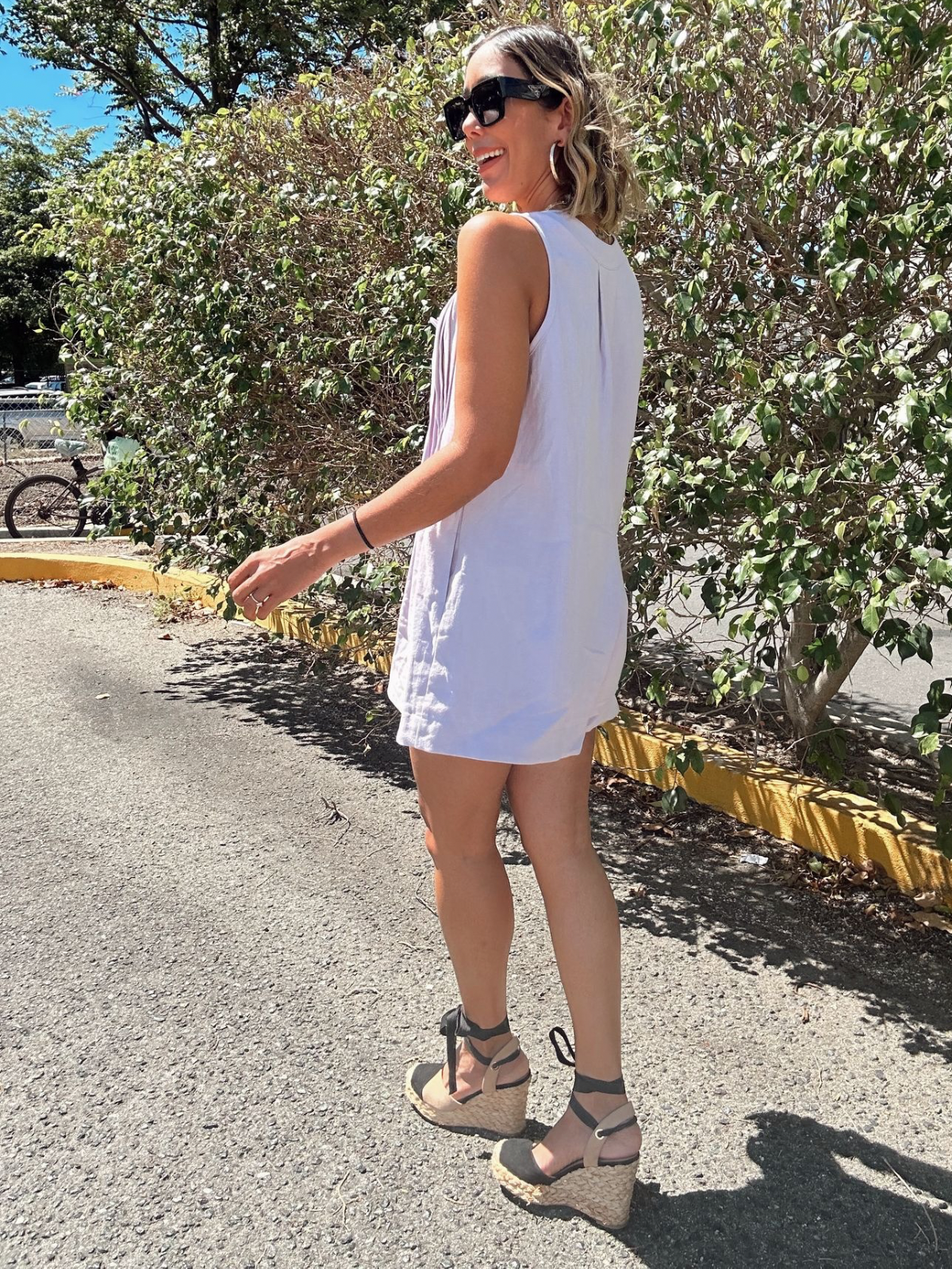 Deep V Neck Tied Front Pleated Sleeveless Romper