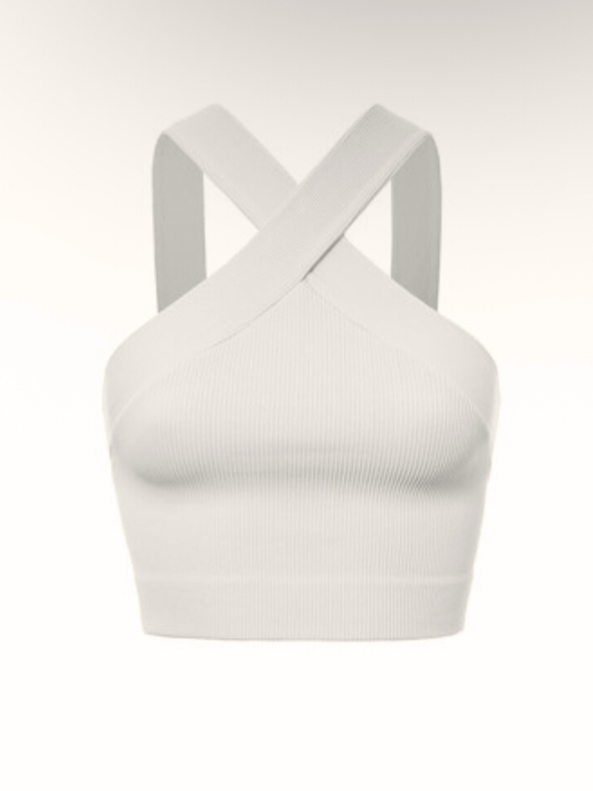 Kim Cross-Shoulder Basic Crop Top