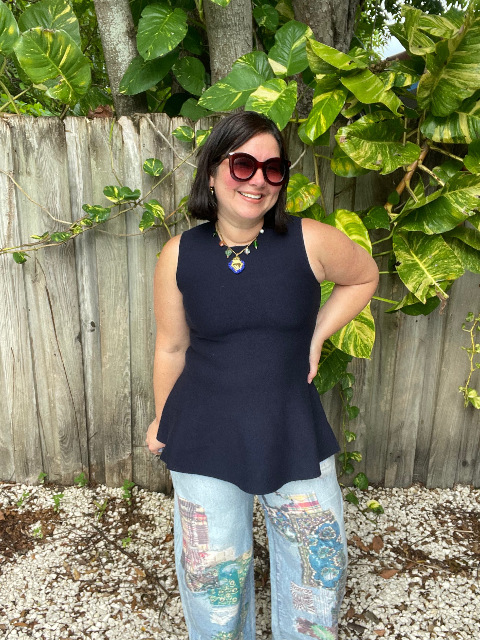 Anne Sleeveless Flared Peplum Top