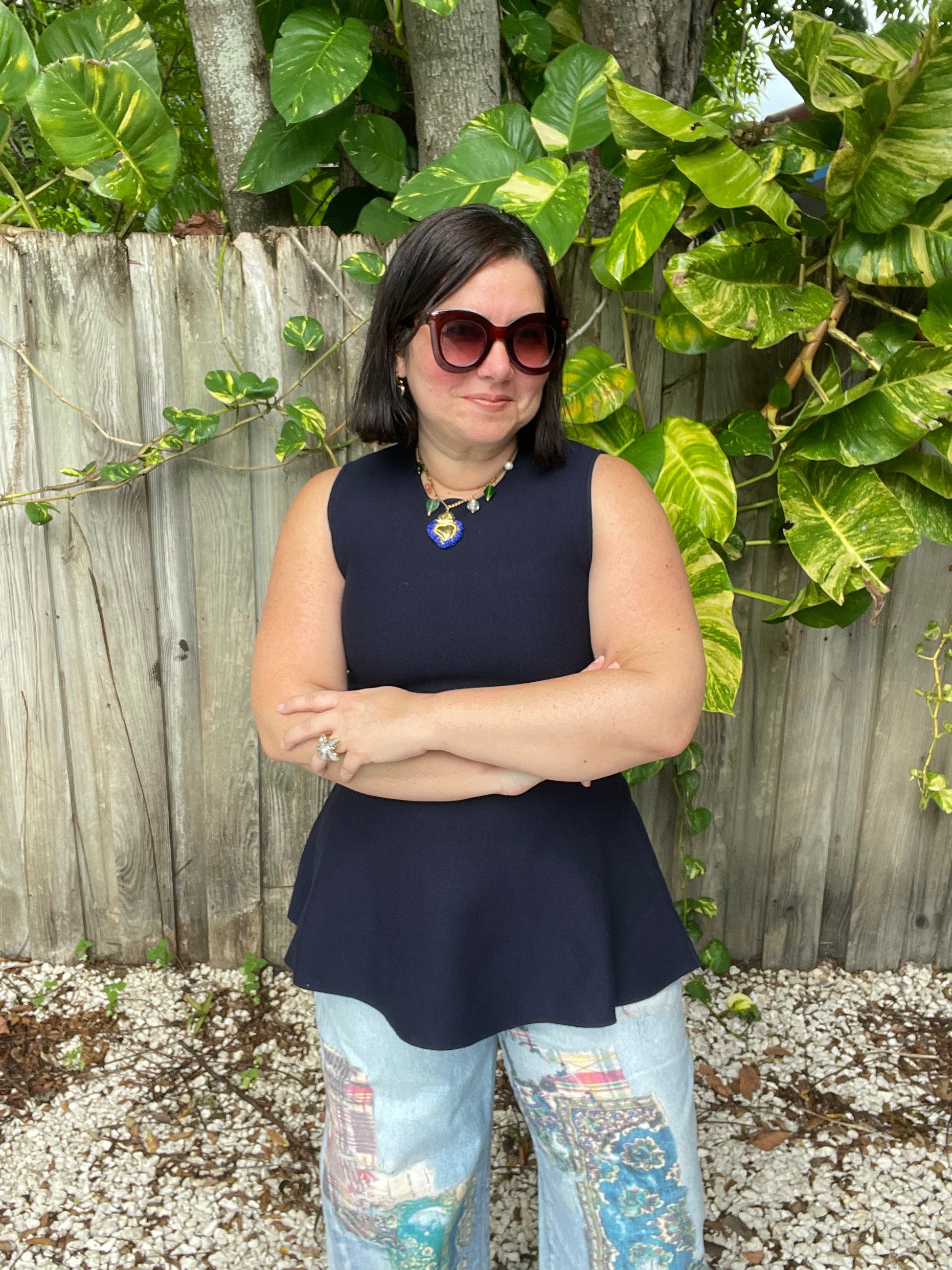 Anne Sleeveless Flared Peplum Top