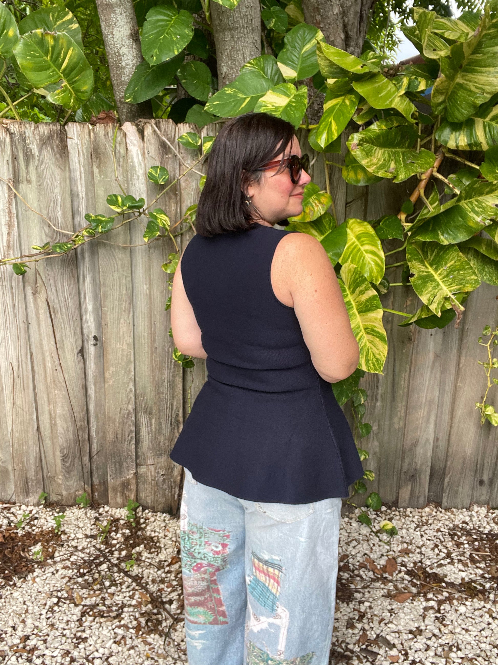 Anne Sleeveless Flared Peplum Top