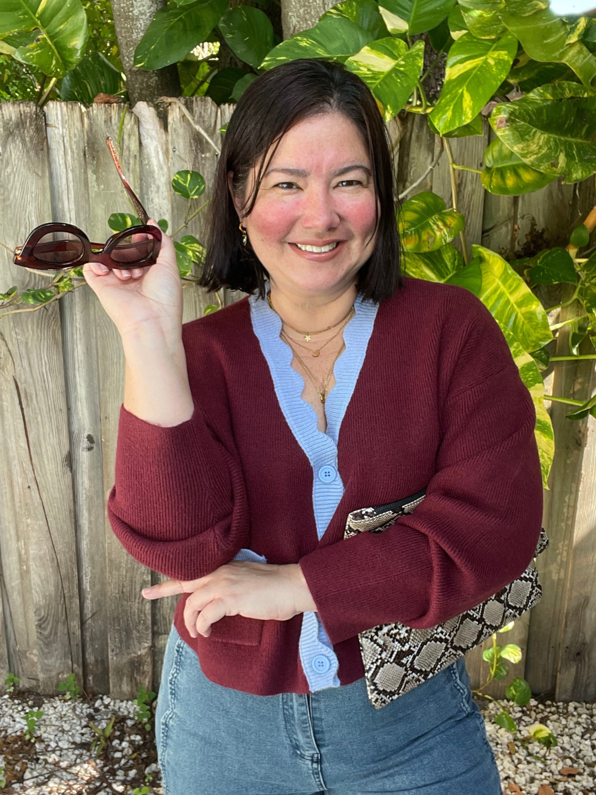 Ruby Scallop Trim Cardigan