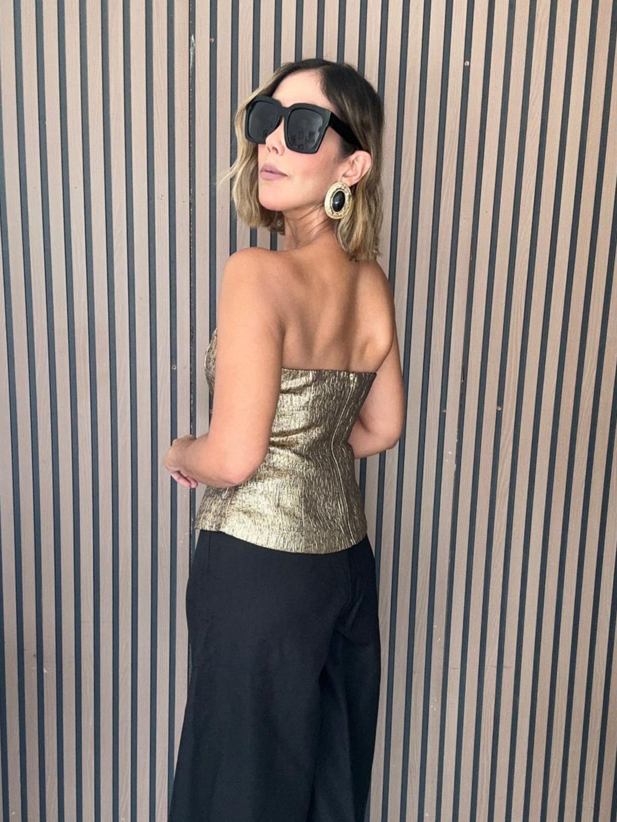 The Luminous Midnight Metallic Bustier