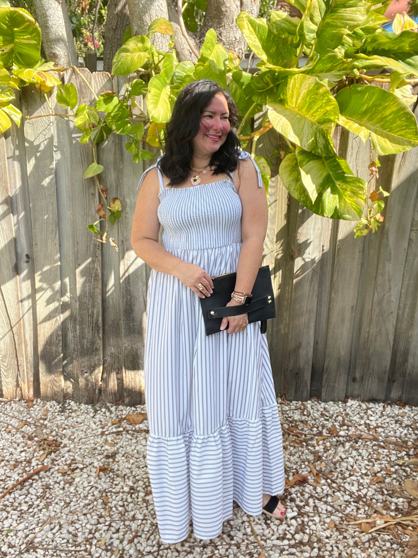 Serene Breeze Poplin Striped Maxi Dress