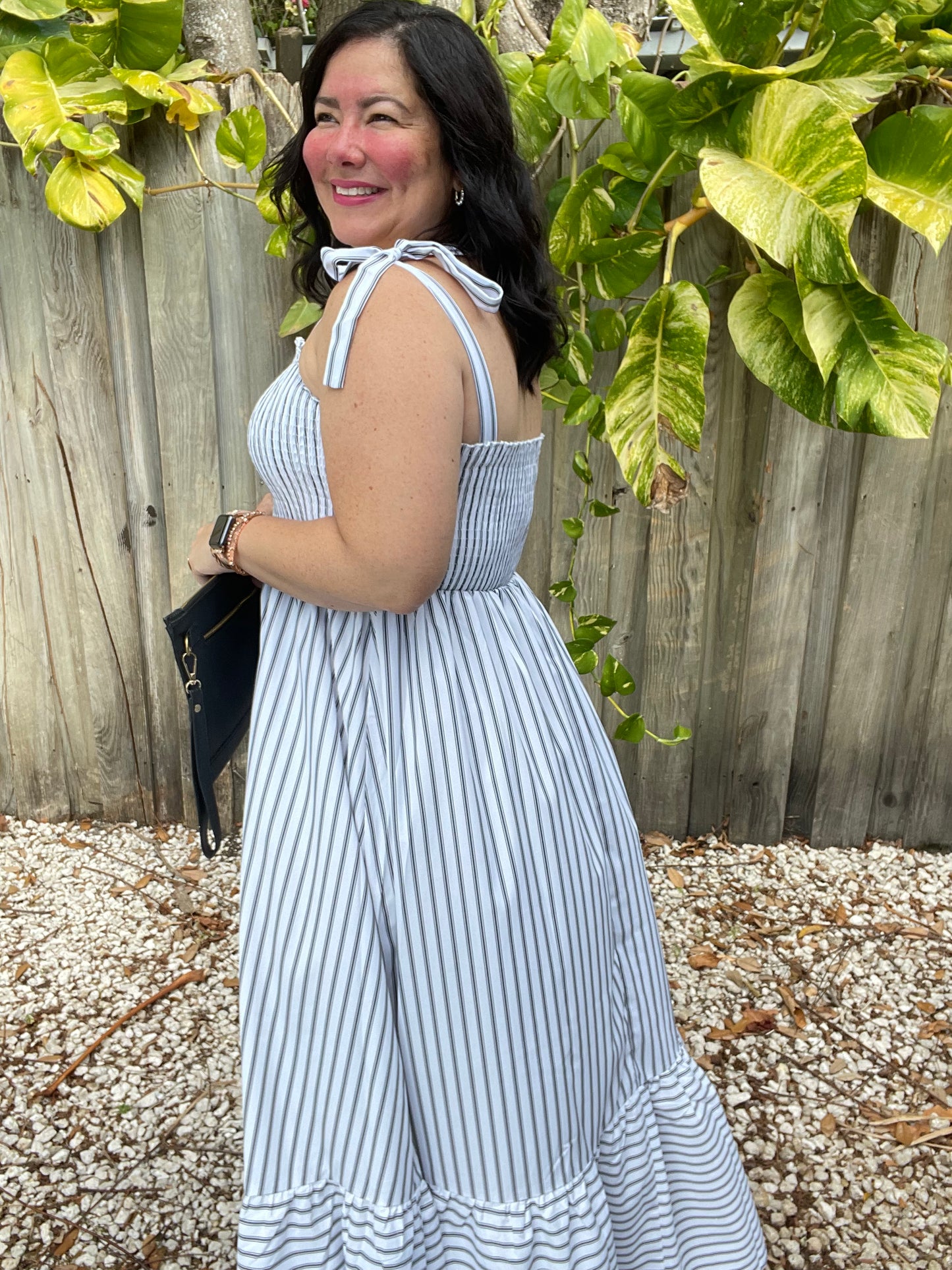 Serene Breeze Poplin Striped Maxi Dress