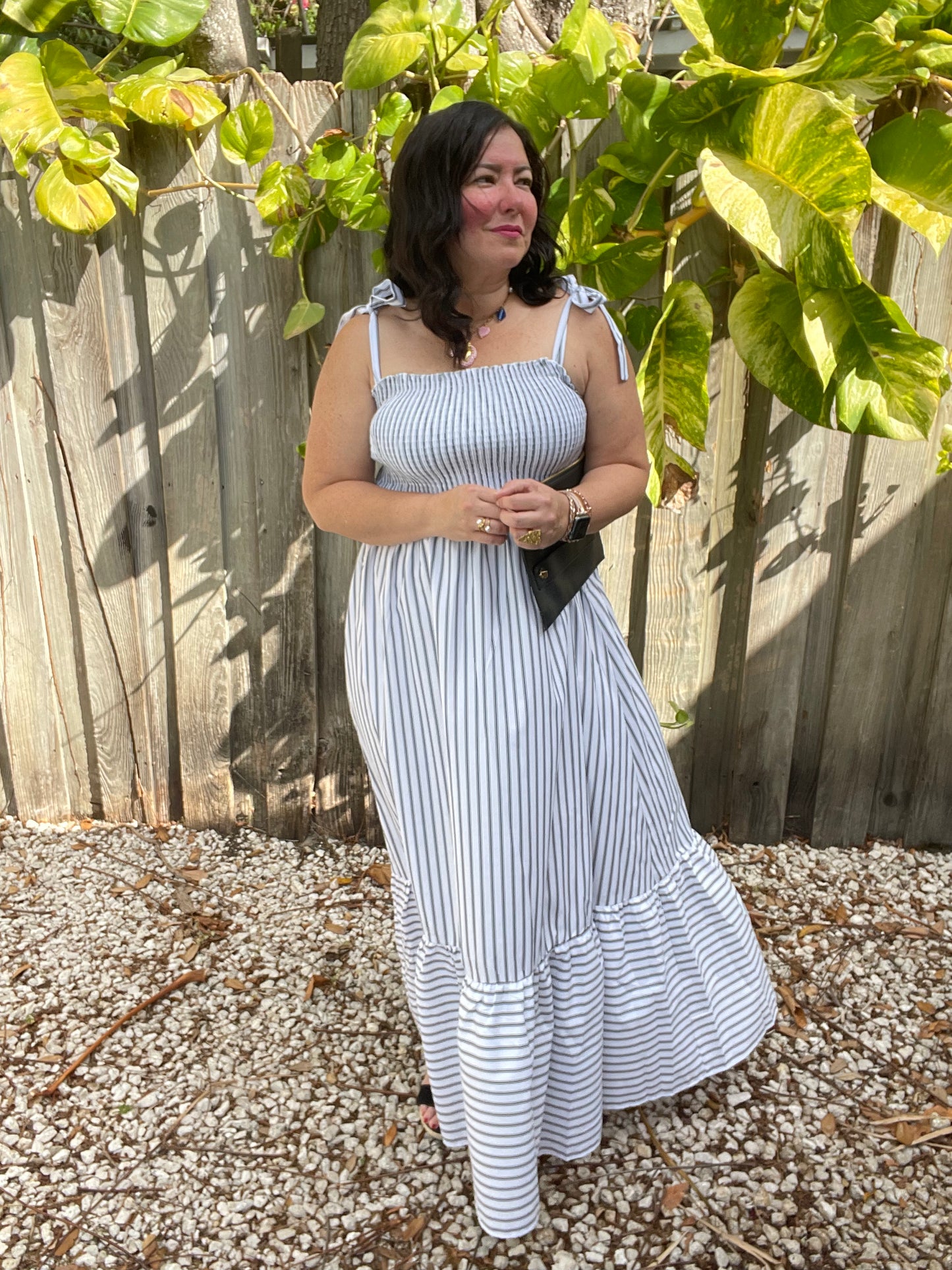 Serene Breeze Poplin Striped Maxi Dress