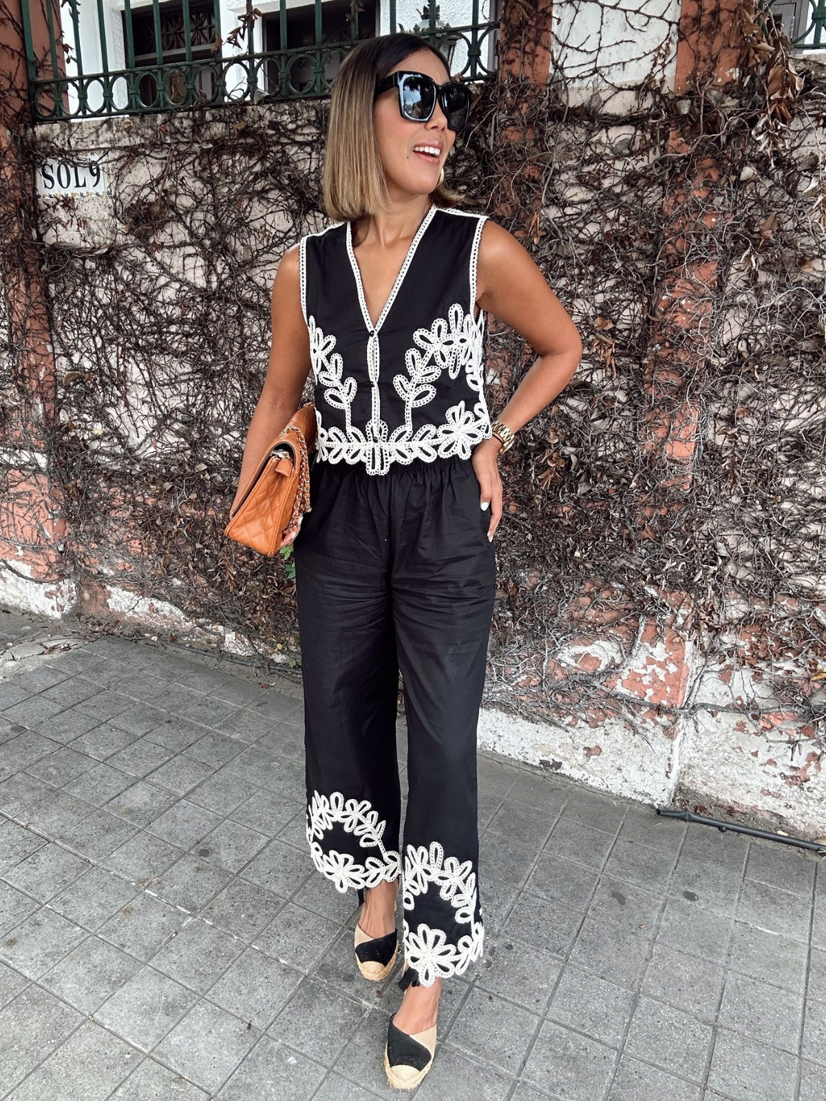 Call Me Love Embroidered Top and Pants Set