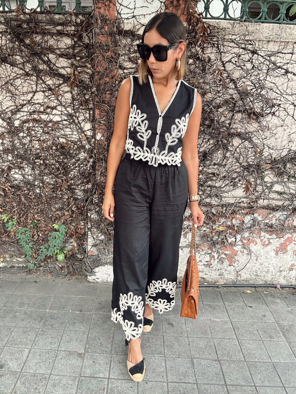 Call Me Love Embroidered Top and Pants Set