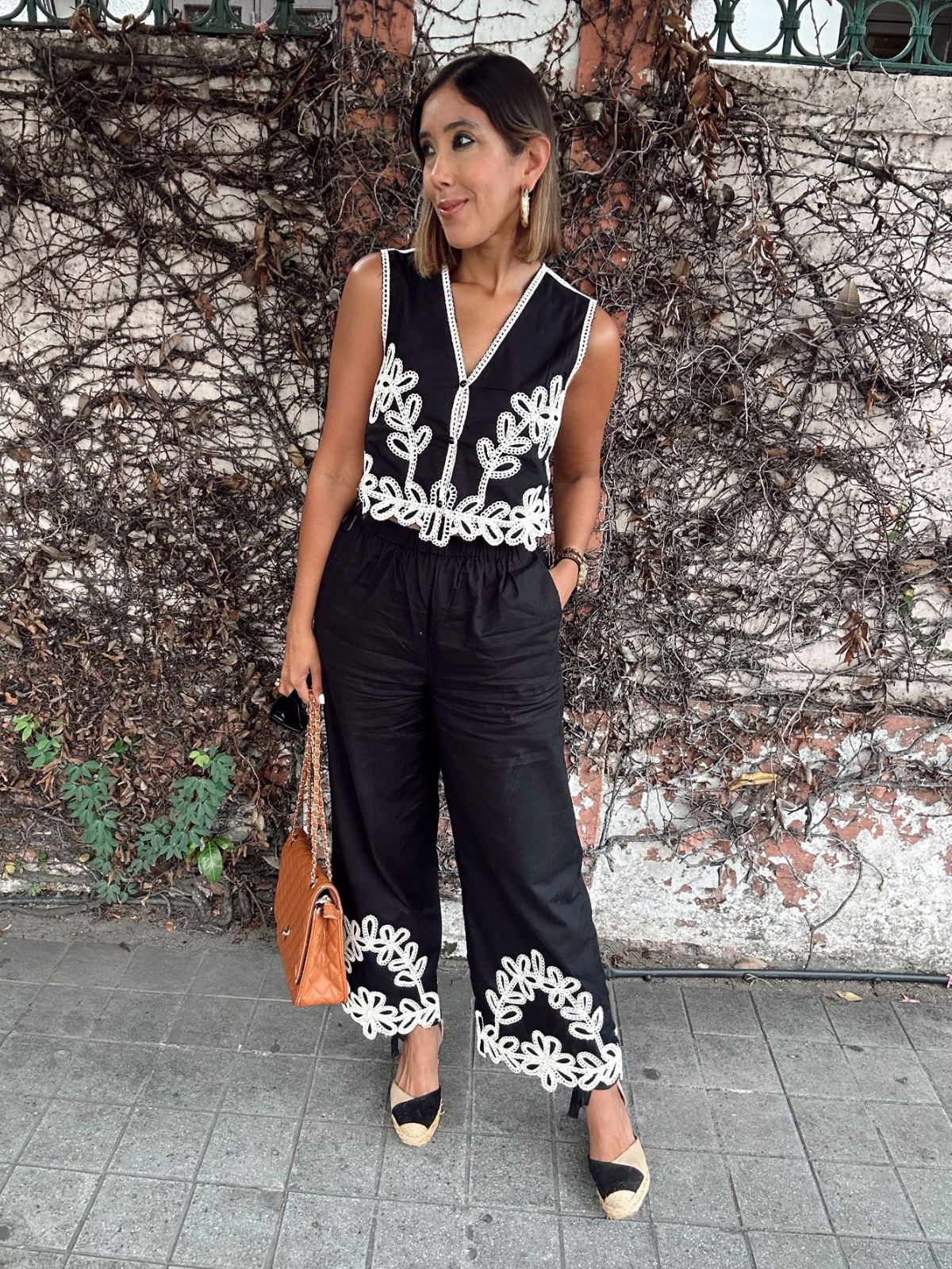 Call Me Love Embroidered Top and Pants Set