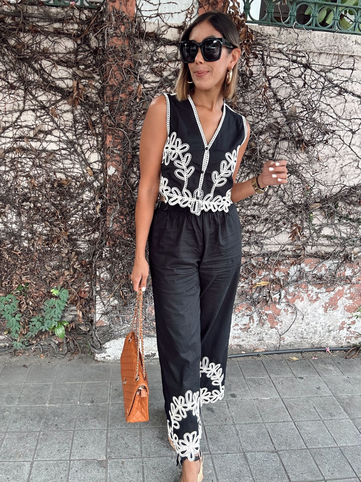 Call Me Love Embroidered Top and Pants Set