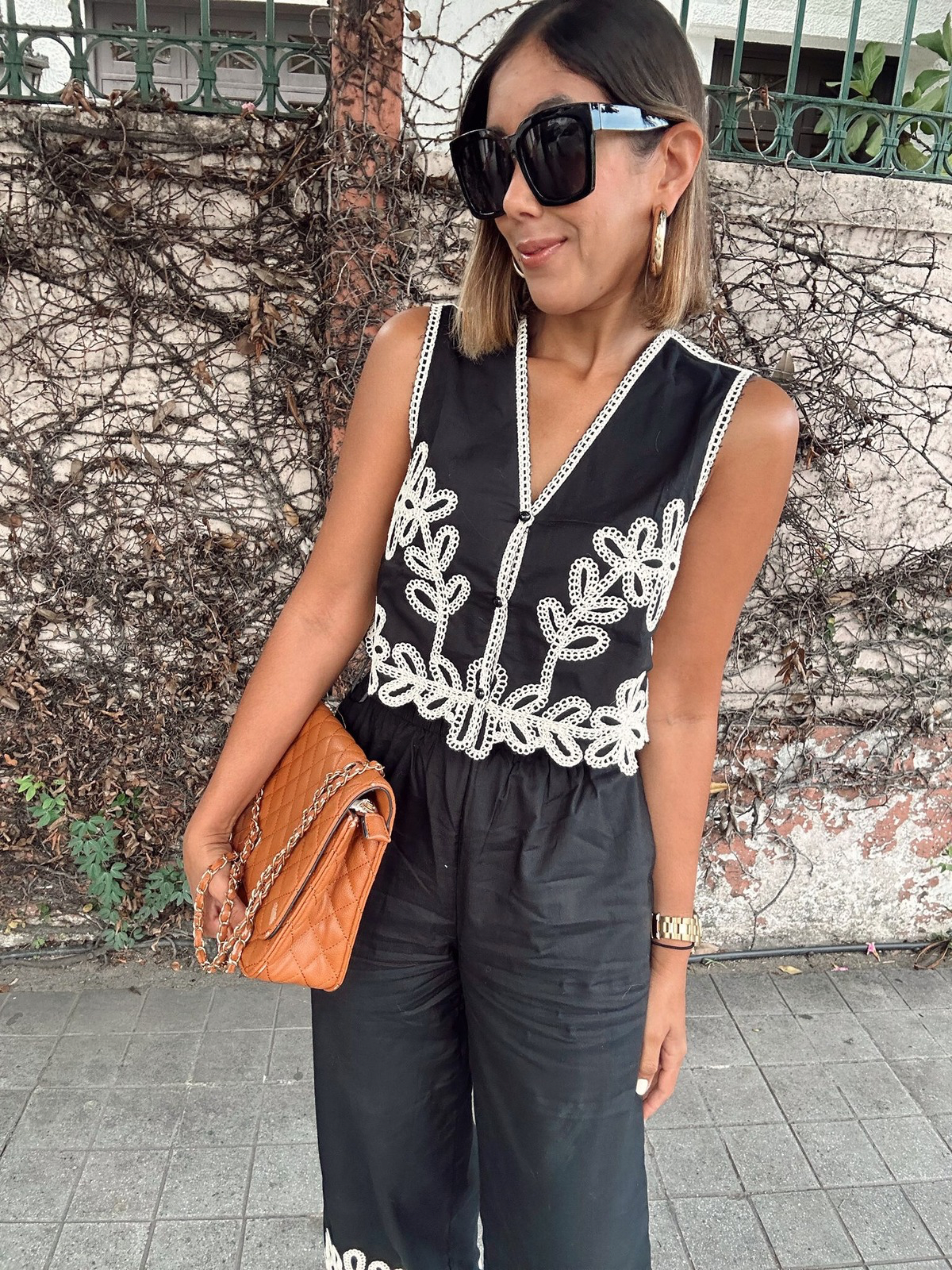 Call Me Love Embroidered Top and Pants Set