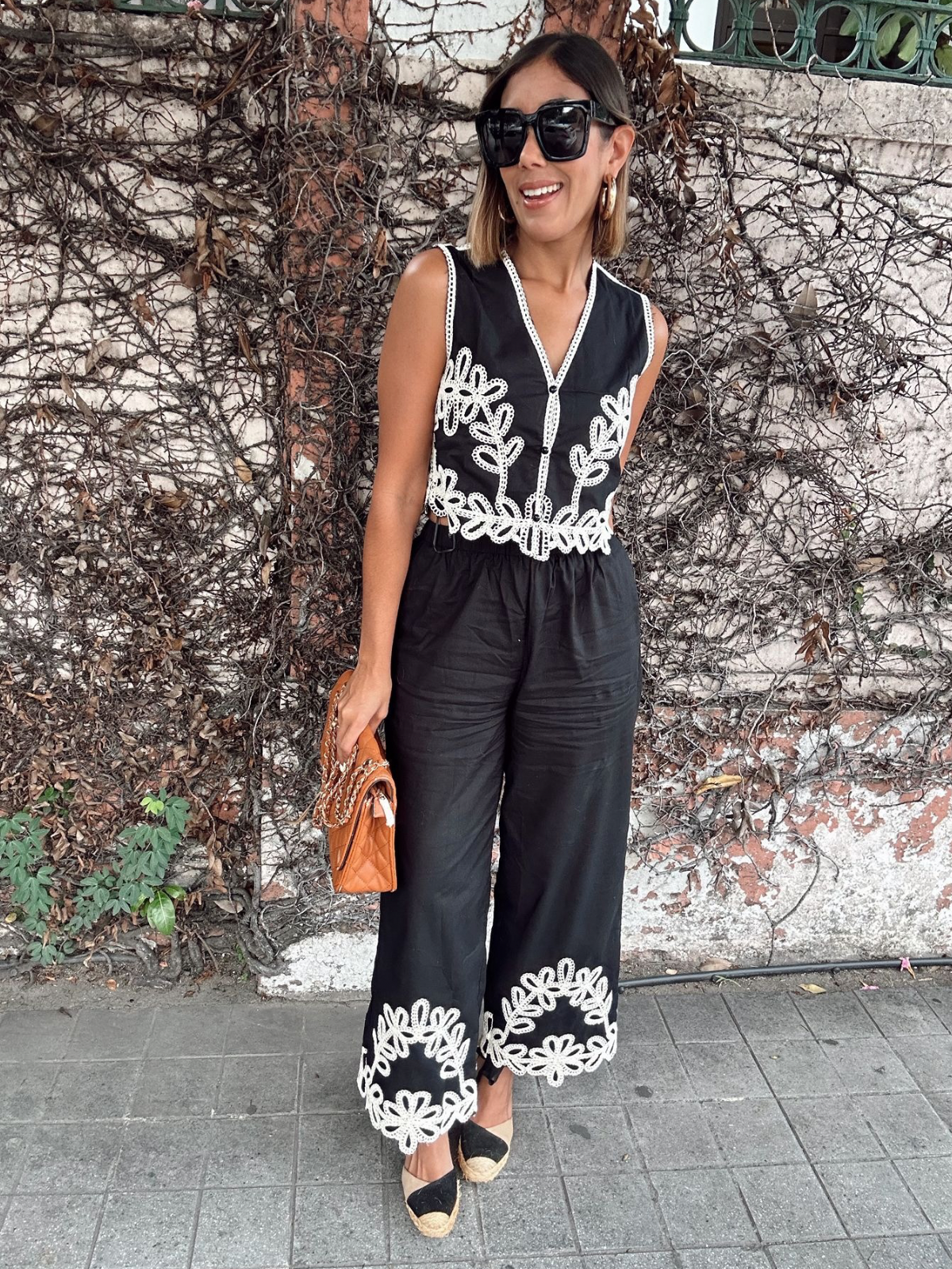 Call Me Love Embroidered Top and Pants Set