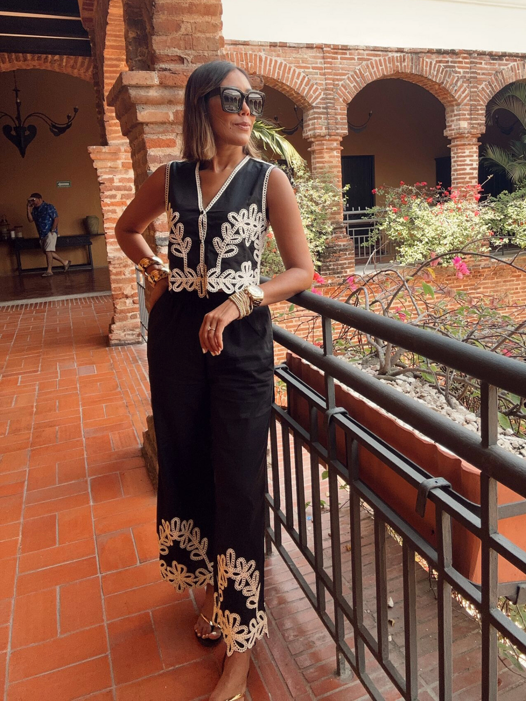 Call Me Love Embroidered Top and Pants Set