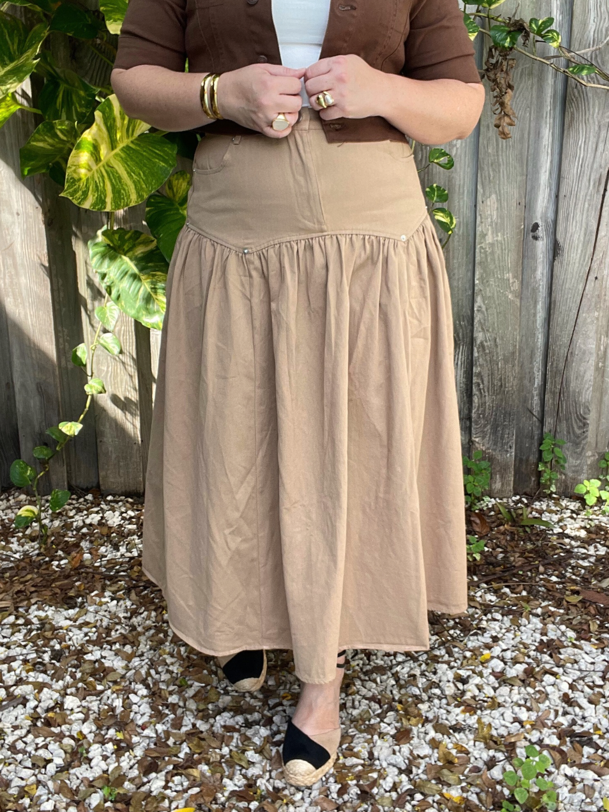 Own It Always Fit and Flare Midi Skirt