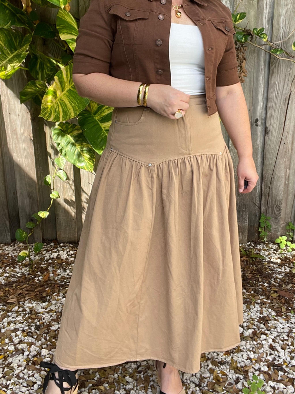 Own It Always Fit and Flare Midi Skirt