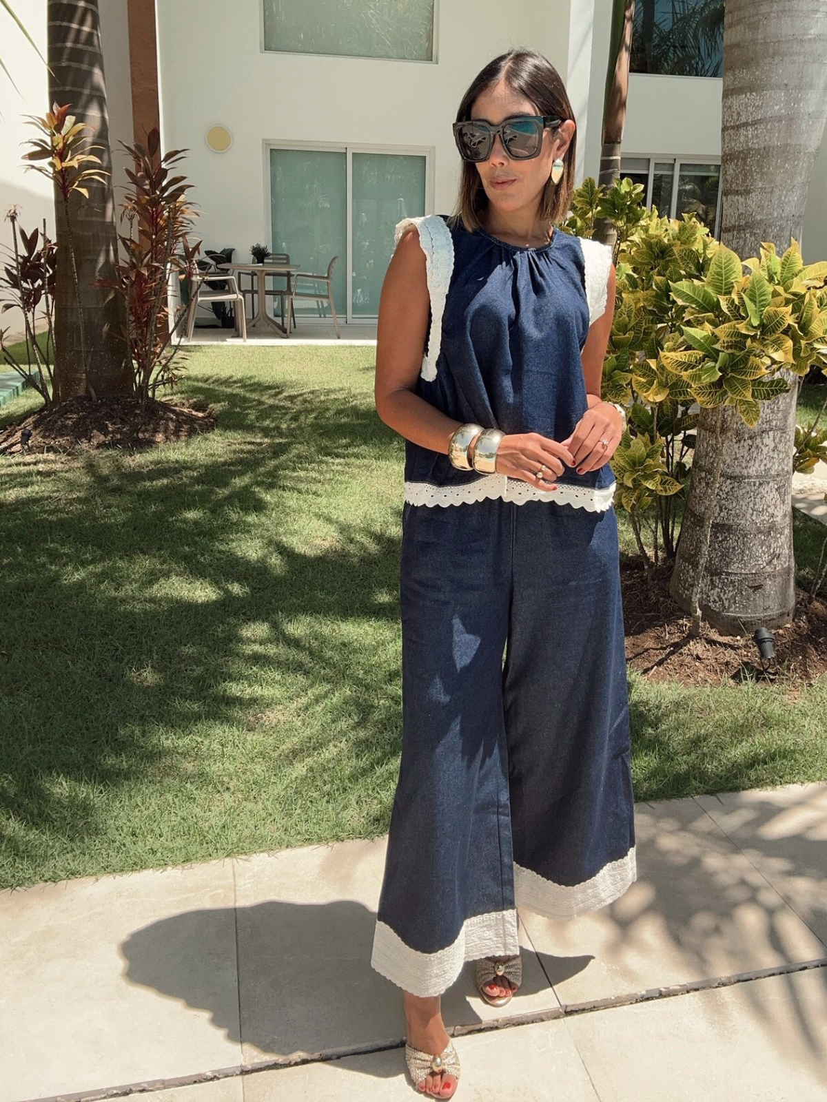 Edge of Grace Denim Top and Pants Set