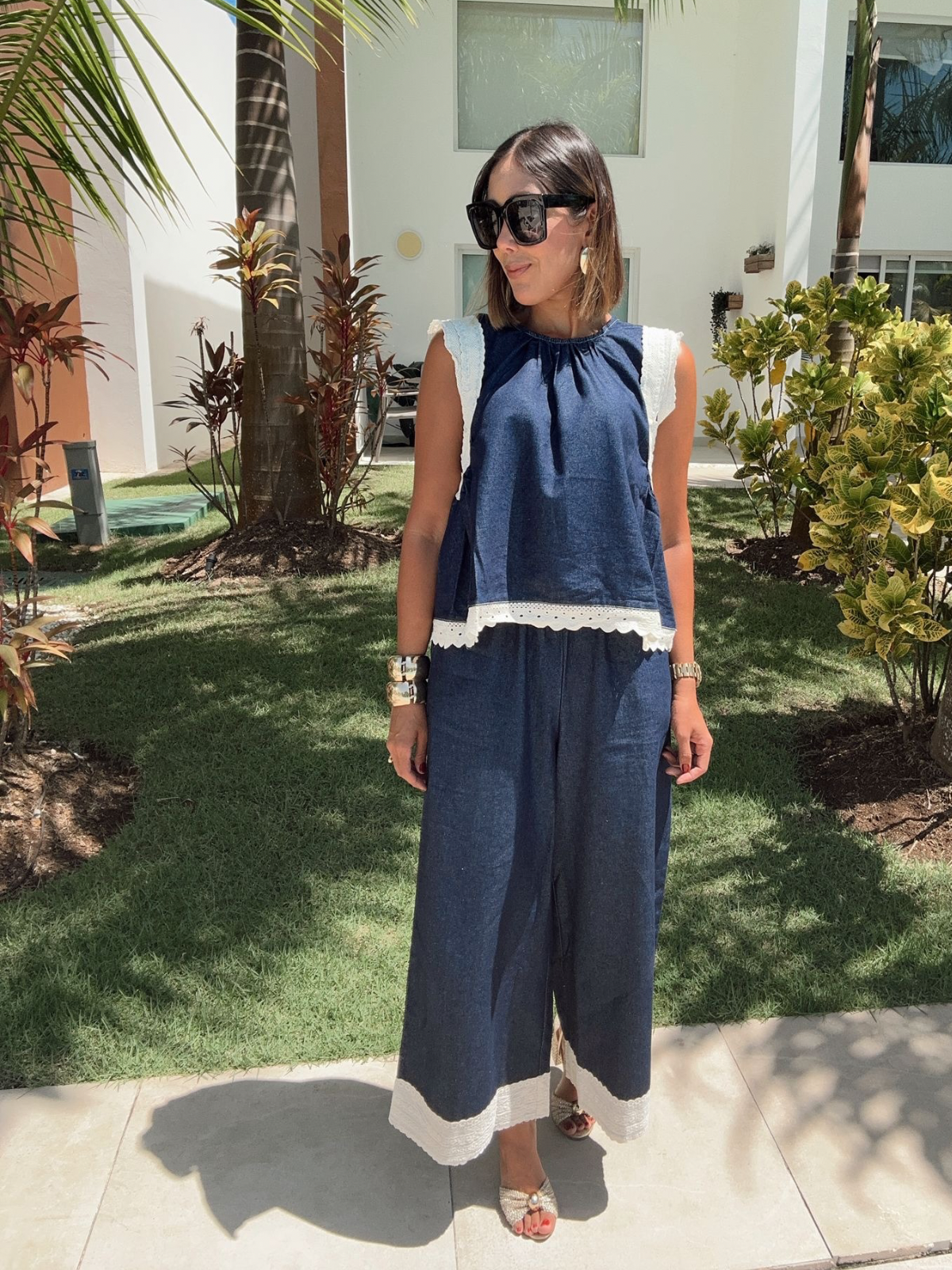 Edge of Grace Denim Top and Pants Set