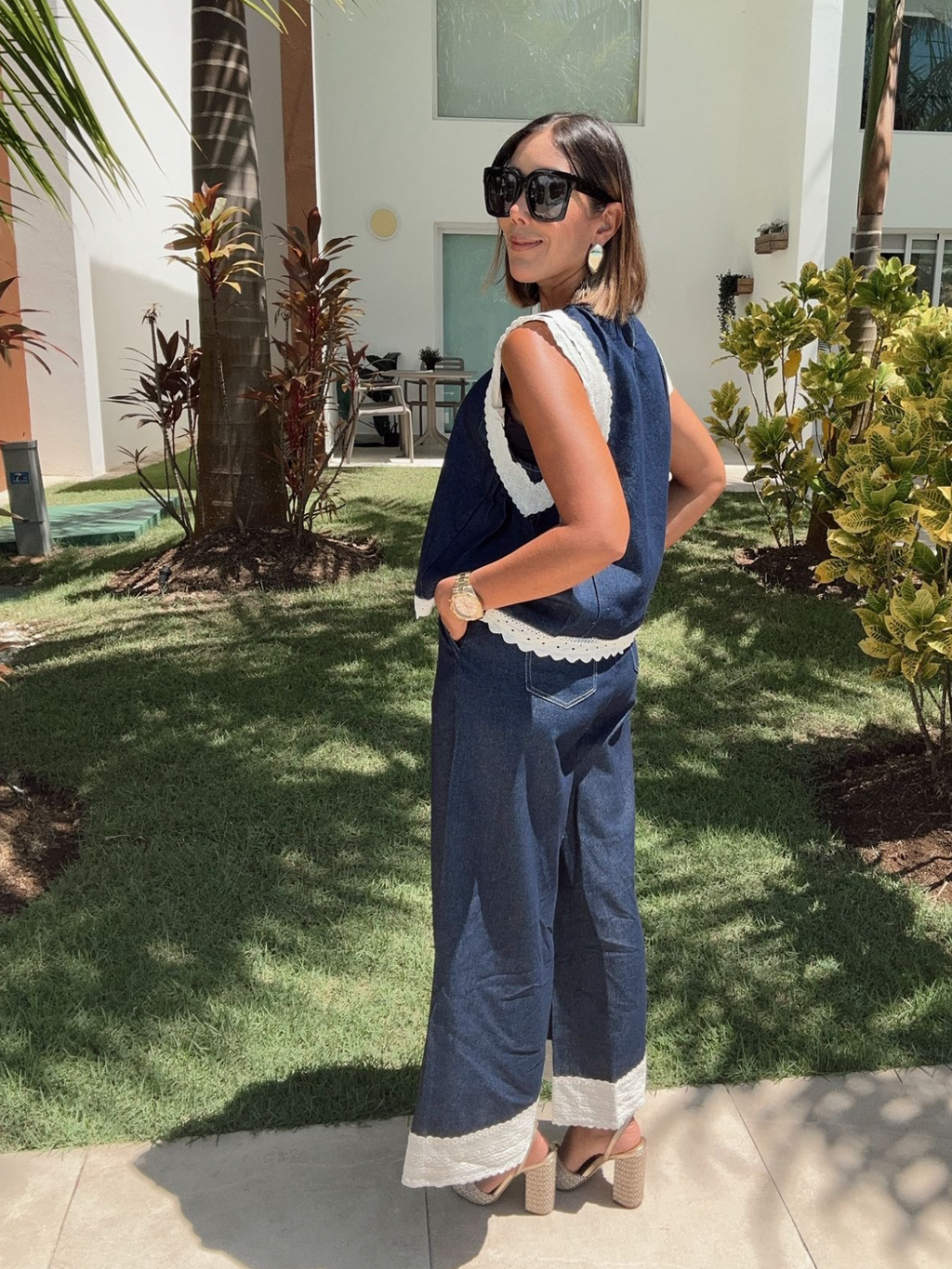 Edge of Grace Denim Top and Pants Set