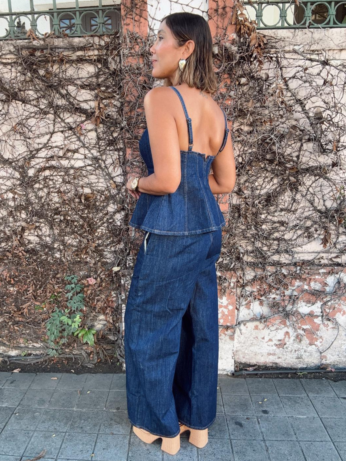 Mariel Sweetheart Denim Top & Pants Set