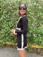 The Charlotte Contrast Trim Crop Cardigan and Mini Skirt Set