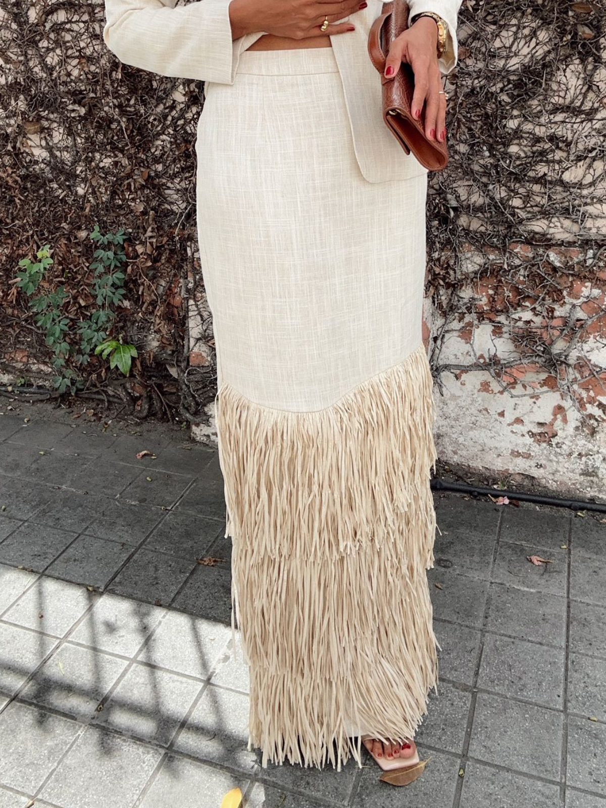 La Marque Blazer and Fringe Skirt Set