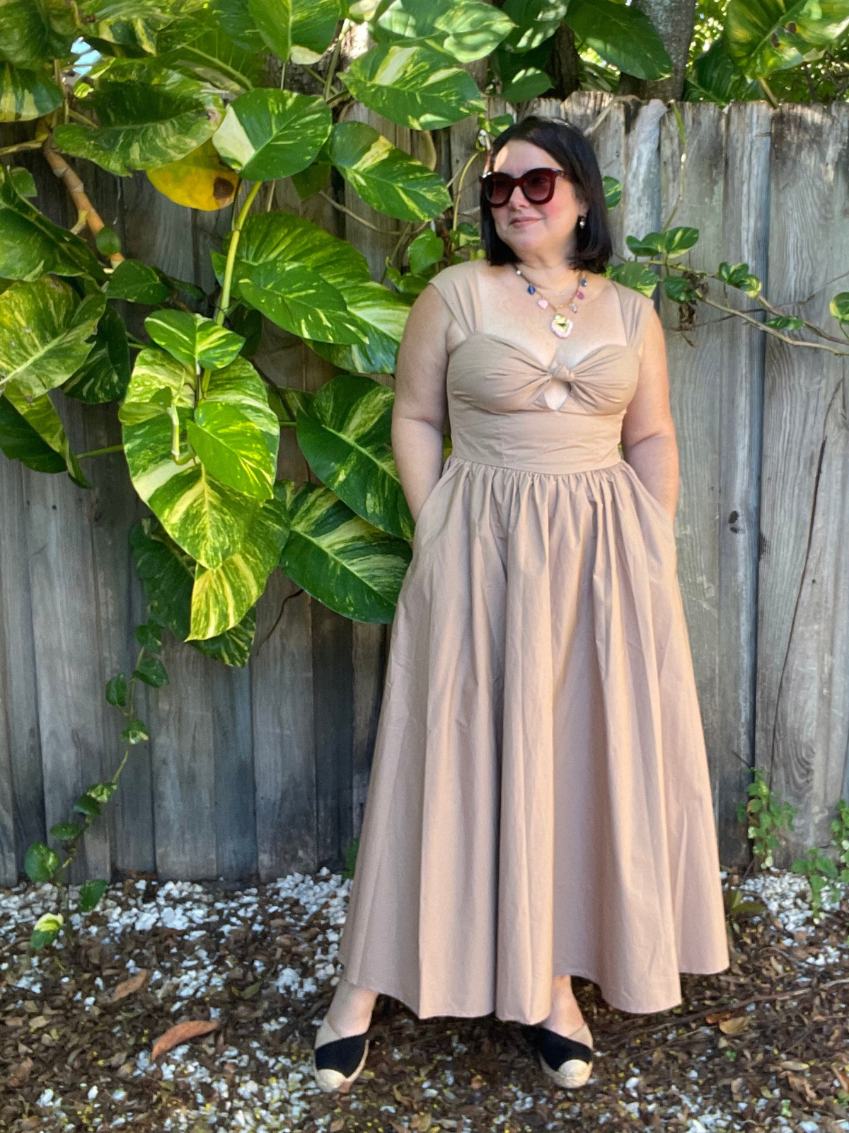Mocha Sweetheart Bow Midi Dress