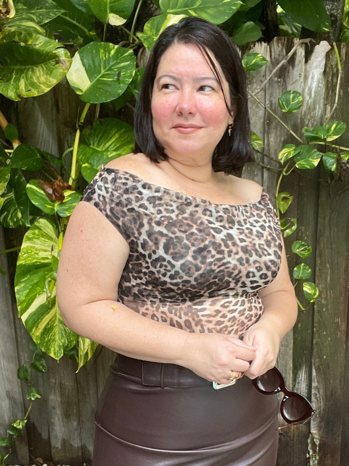Kayla Leopard Mesh Top