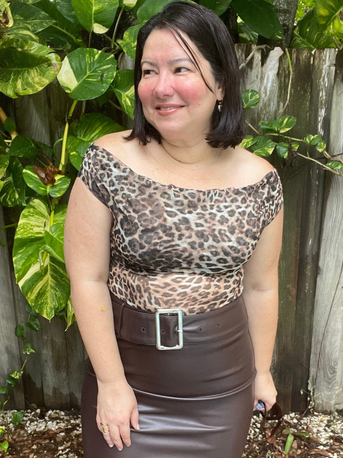 Kayla Leopard Mesh Top