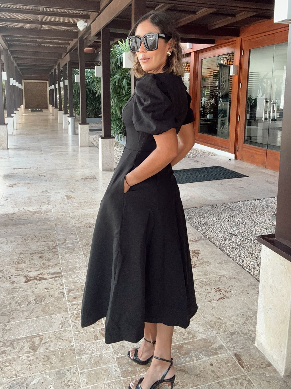 Midnight Bow Midi Dress