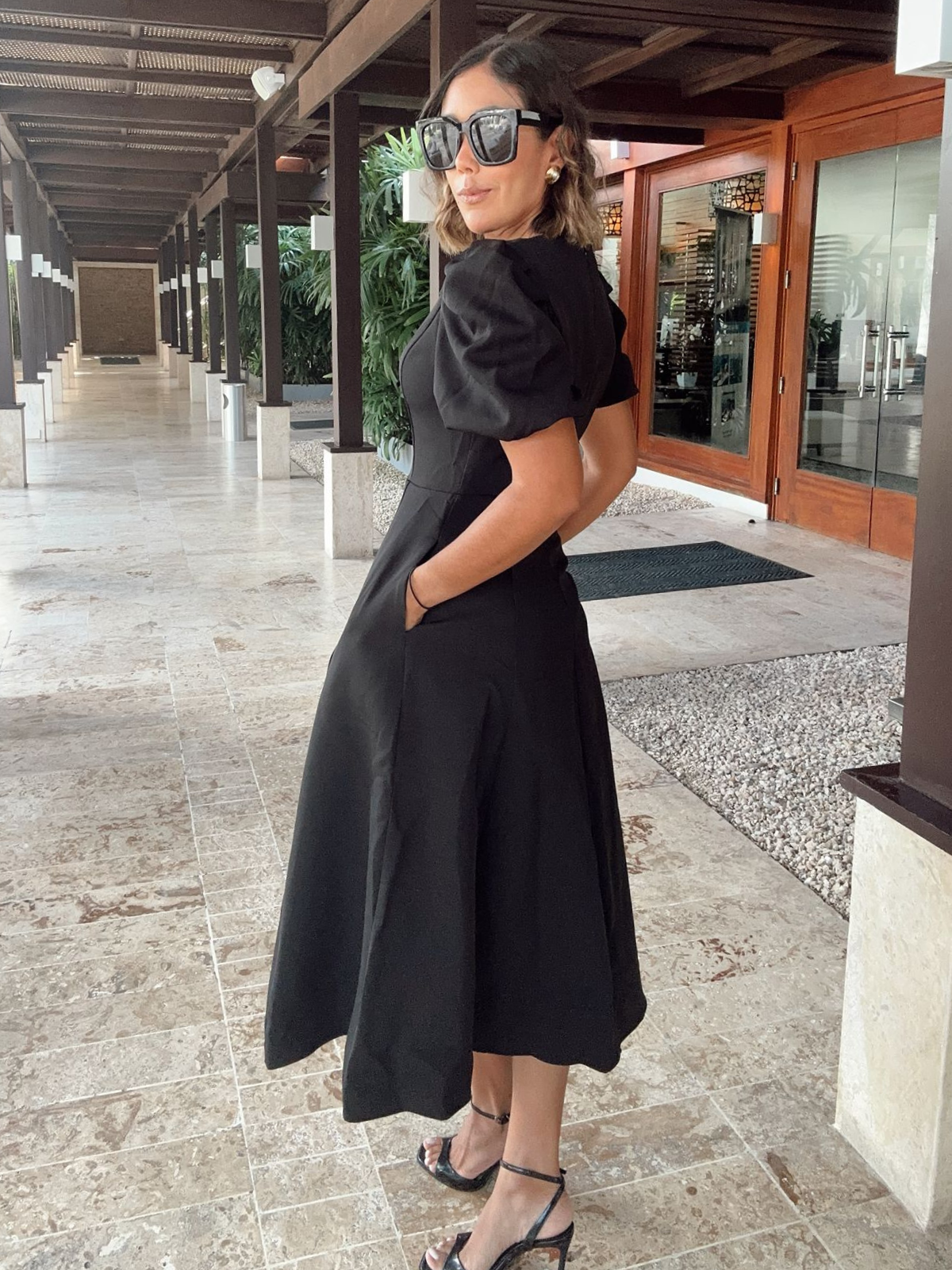 Midnight Bow Midi Dress
