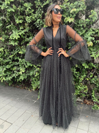 Secret Of The Night Polka Dot Maxi Dress