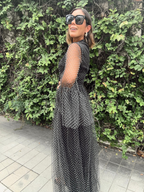 Secret Of The Night Polka Dot Maxi Dress