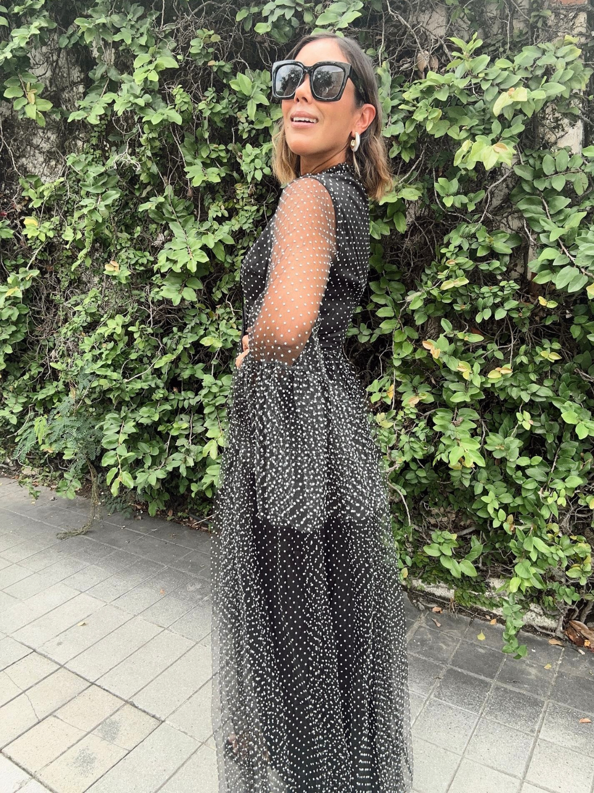 Secret Of The Night Polka Dot Maxi Dress