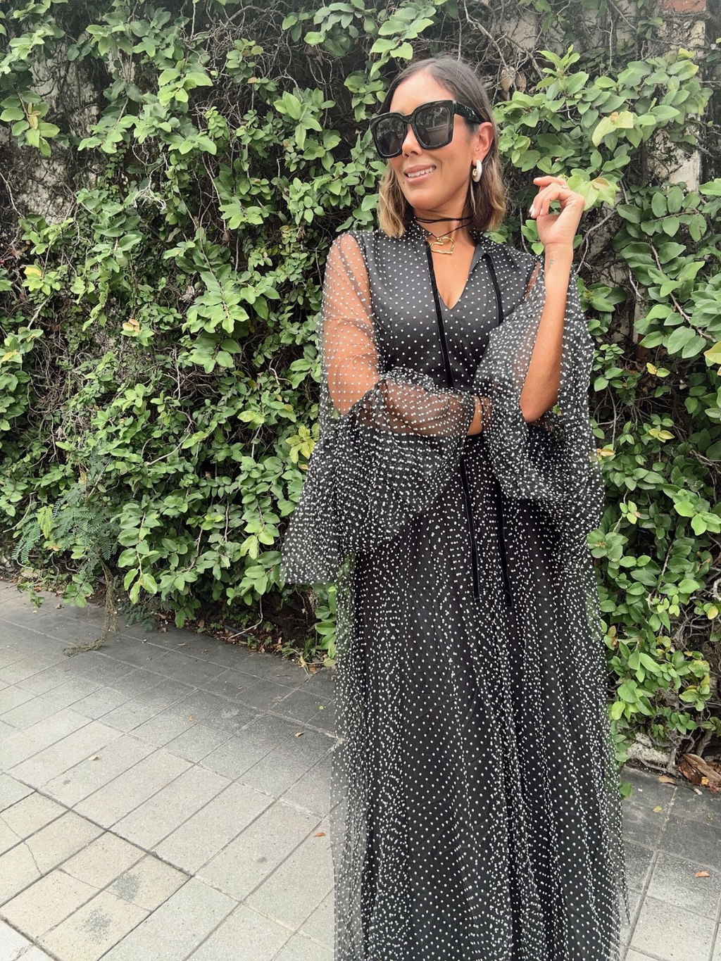 Secret Of The Night Polka Dot Maxi Dress