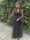 Secret Of The Night Polka Dot Maxi Dress